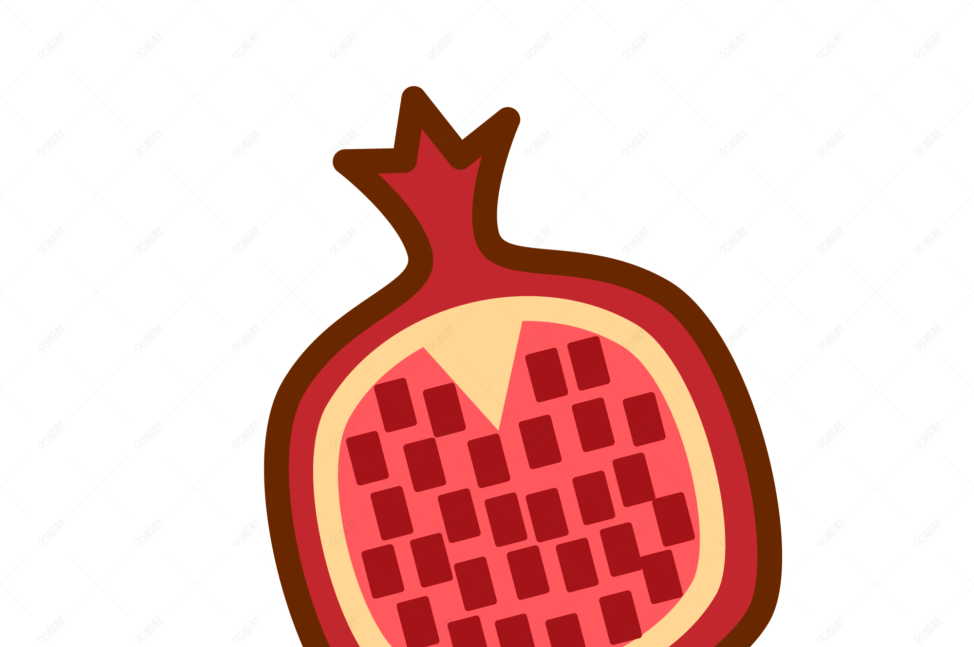 石榴矢量插画png【免抠元素png】-90设计网