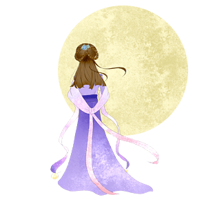 中秋节嫦娥手绘插画