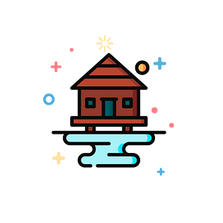 mbe风格夏日户外木屋素材