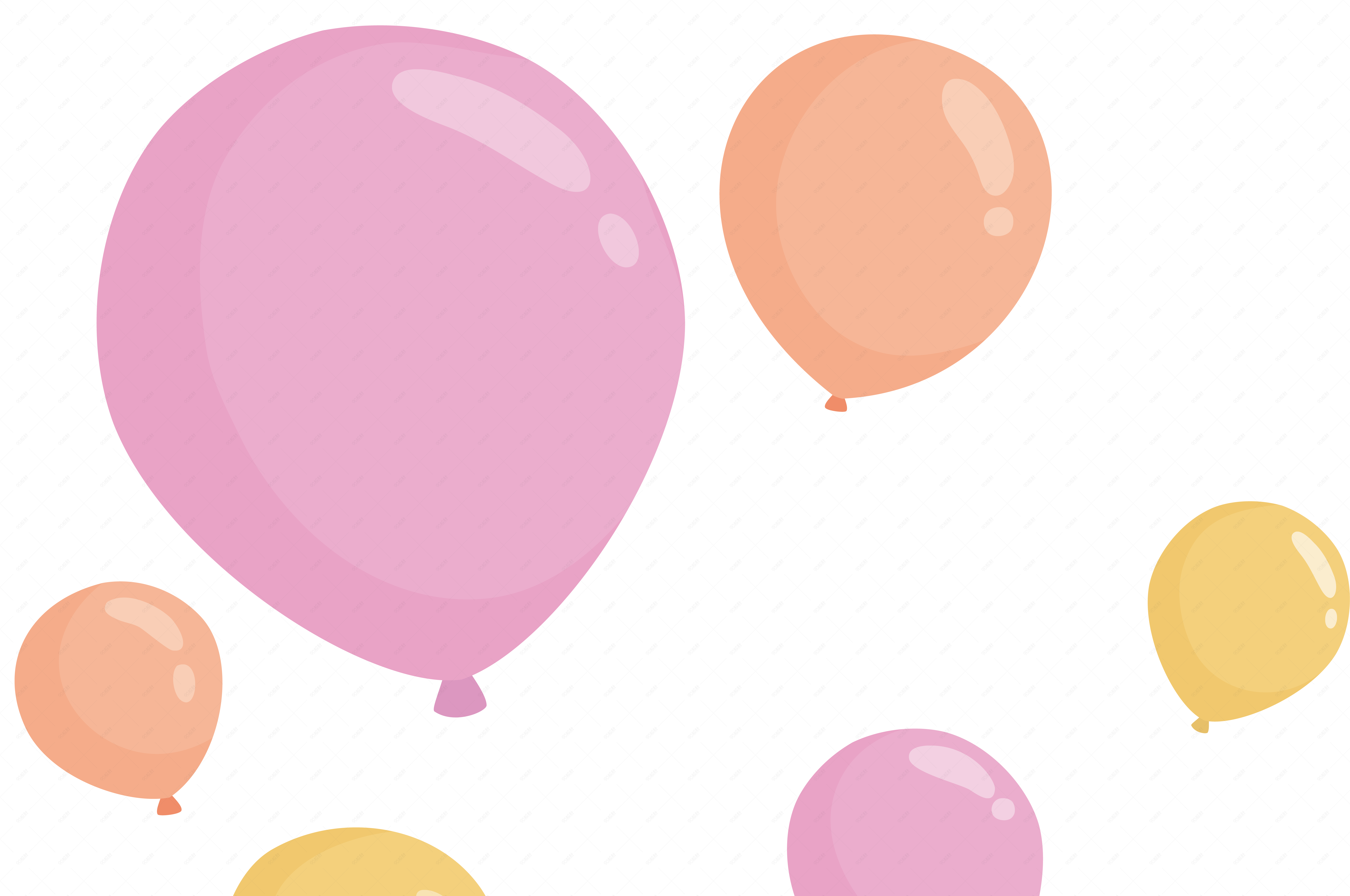 彩色气球拼接png