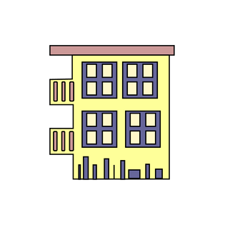 现代居民住宅楼插画