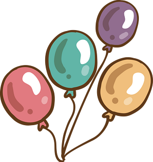 彩色卡通可爱气球装饰矢量图免费下载