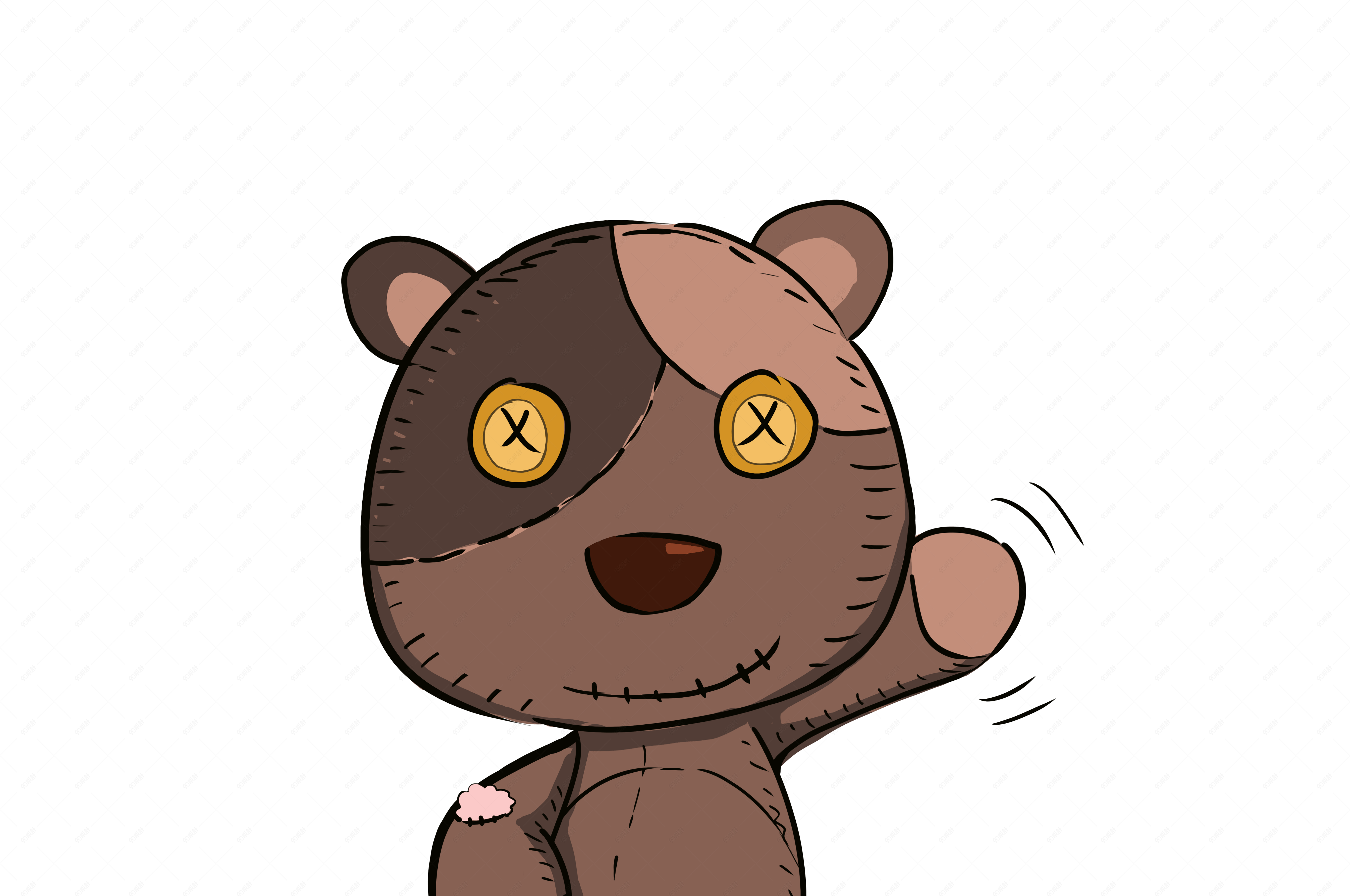 中元节表情包僵尸熊挥手