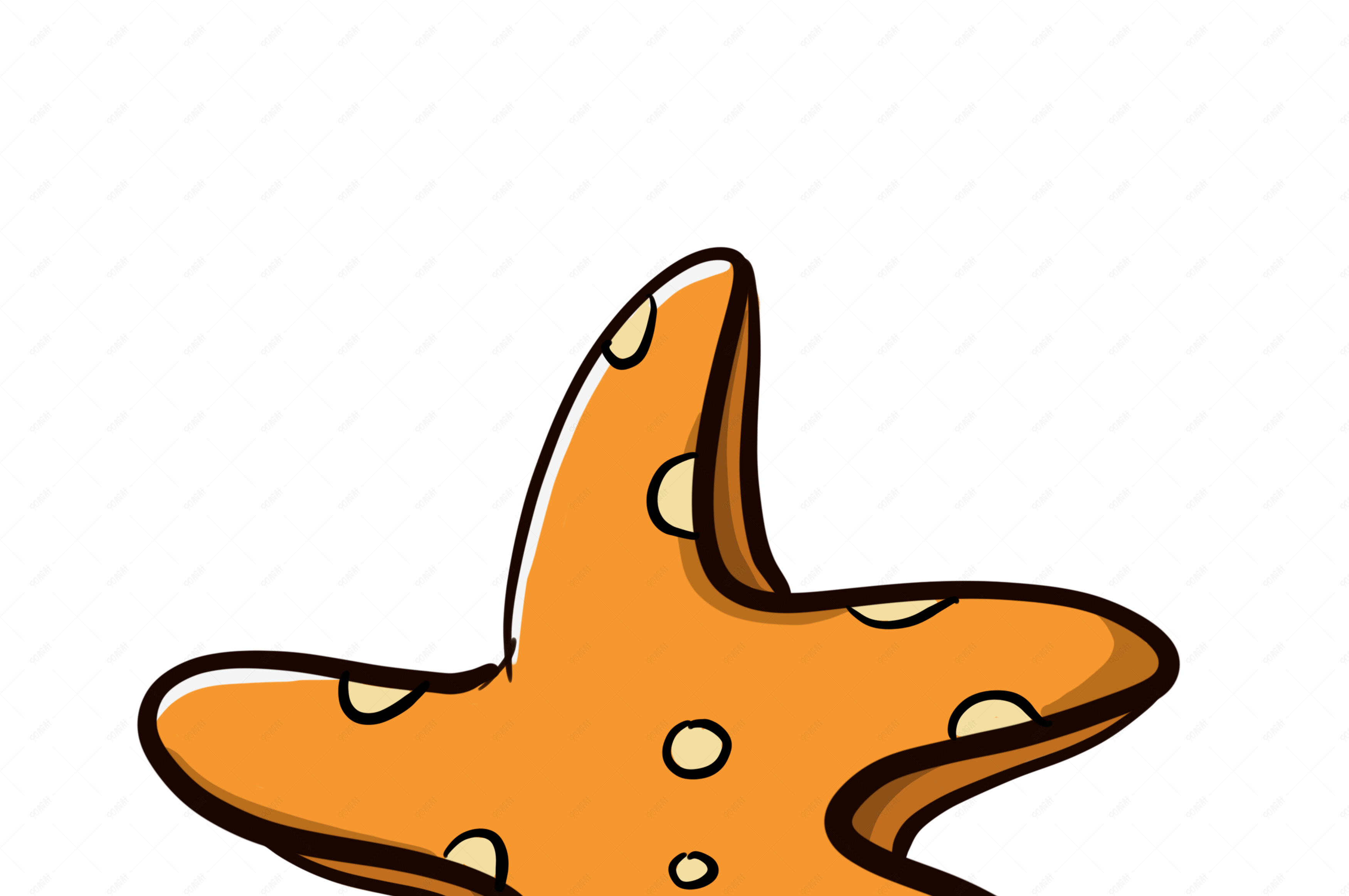 手绘黄色海星下载