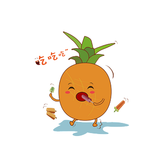 吃吃吃手绘菠萝卡通可爱表情包