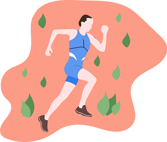 可爱扁平化健身跑步图案