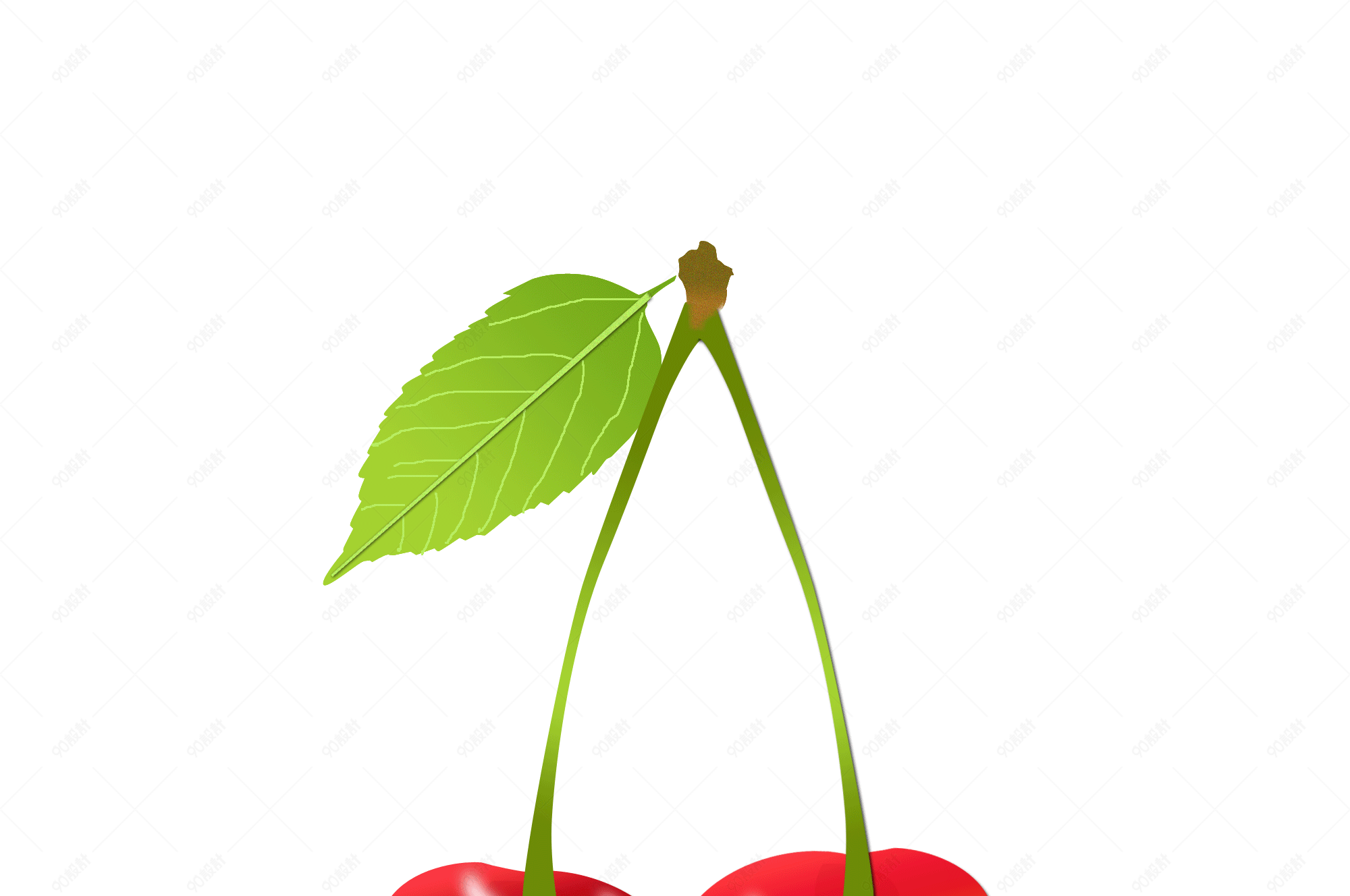 夏季水果手绘逼真樱桃png下载【免抠元素png】-90设计网