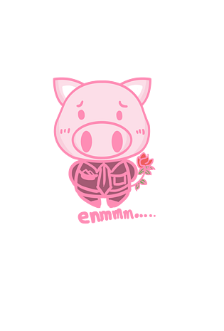 小猪q版卡通角色动物形象聊天表情包emmmm