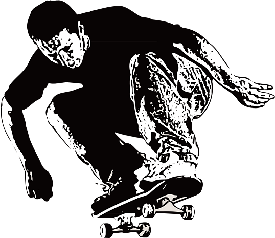 滑板运动t恤印花图案矢量图