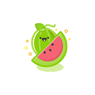 矢量卡通西瓜水果夏天西瓜汁摘西瓜冰镇解暑解渴清新