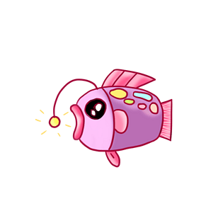 夏天沙滩卡通可爱小鱼