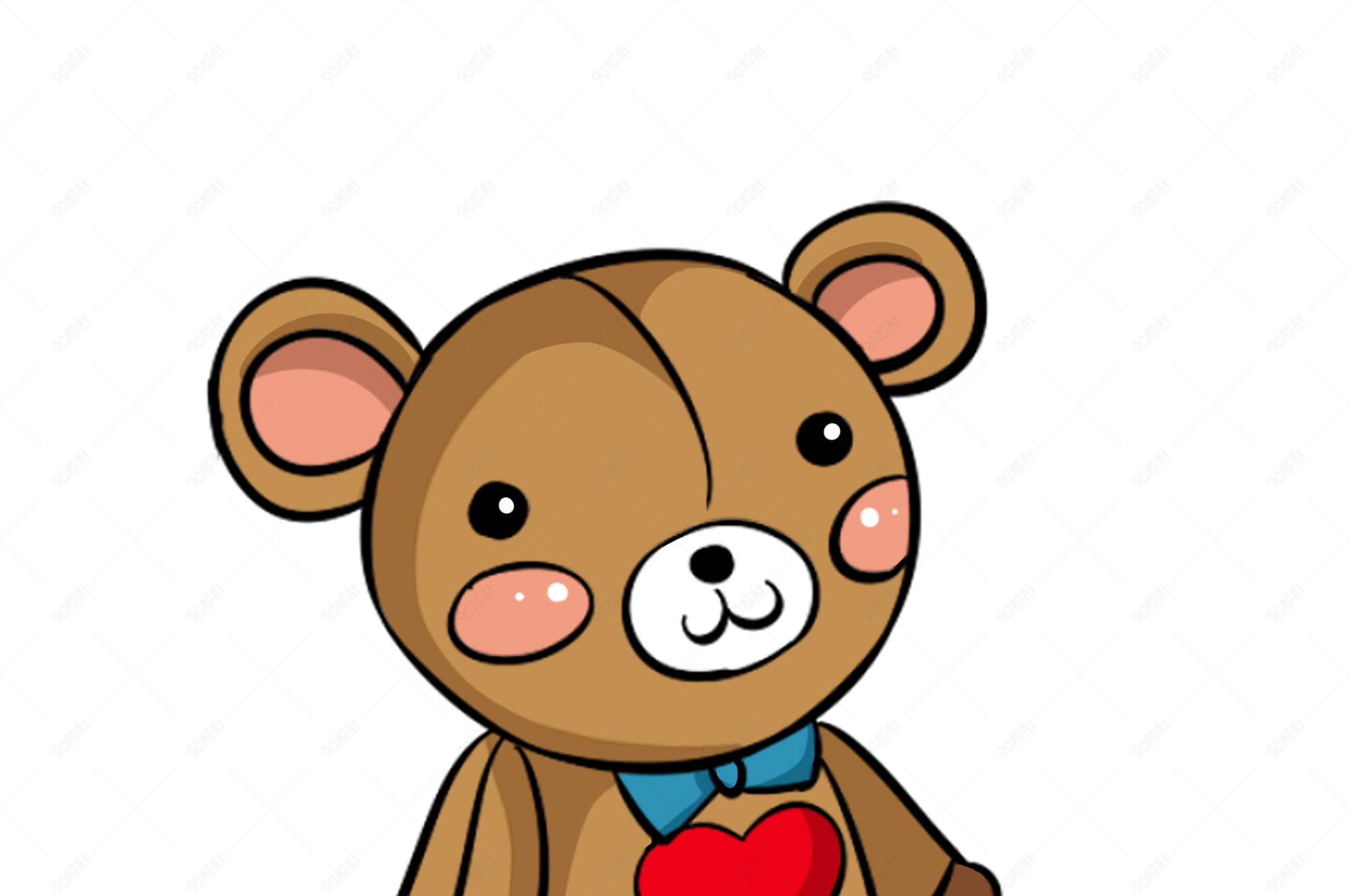 卡通手绘可爱小熊布偶