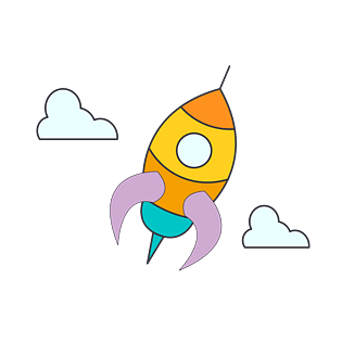 卡通小火箭png