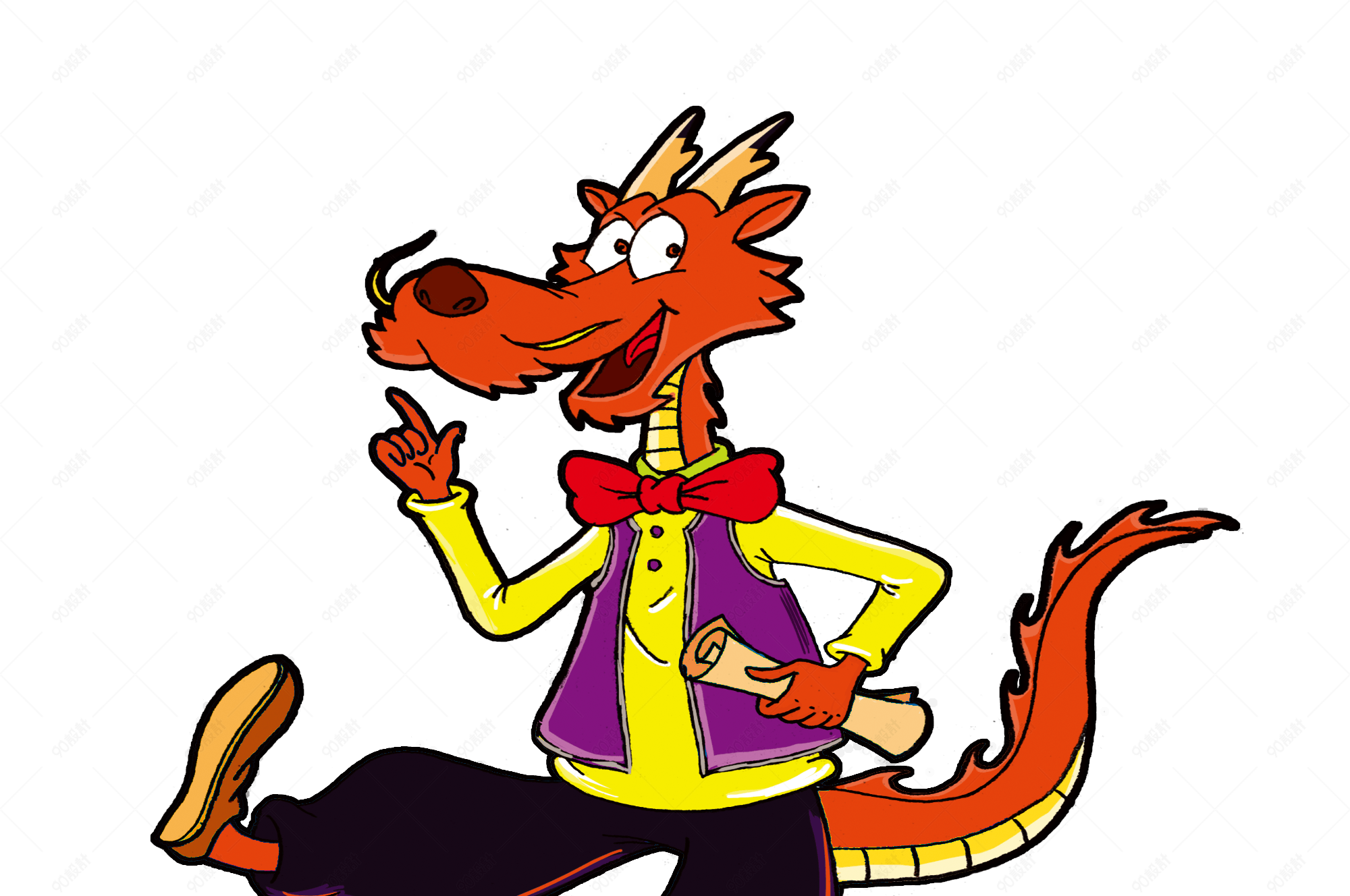 手绘小龙人png素材