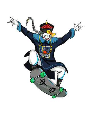 中元节僵尸滑板鬼节