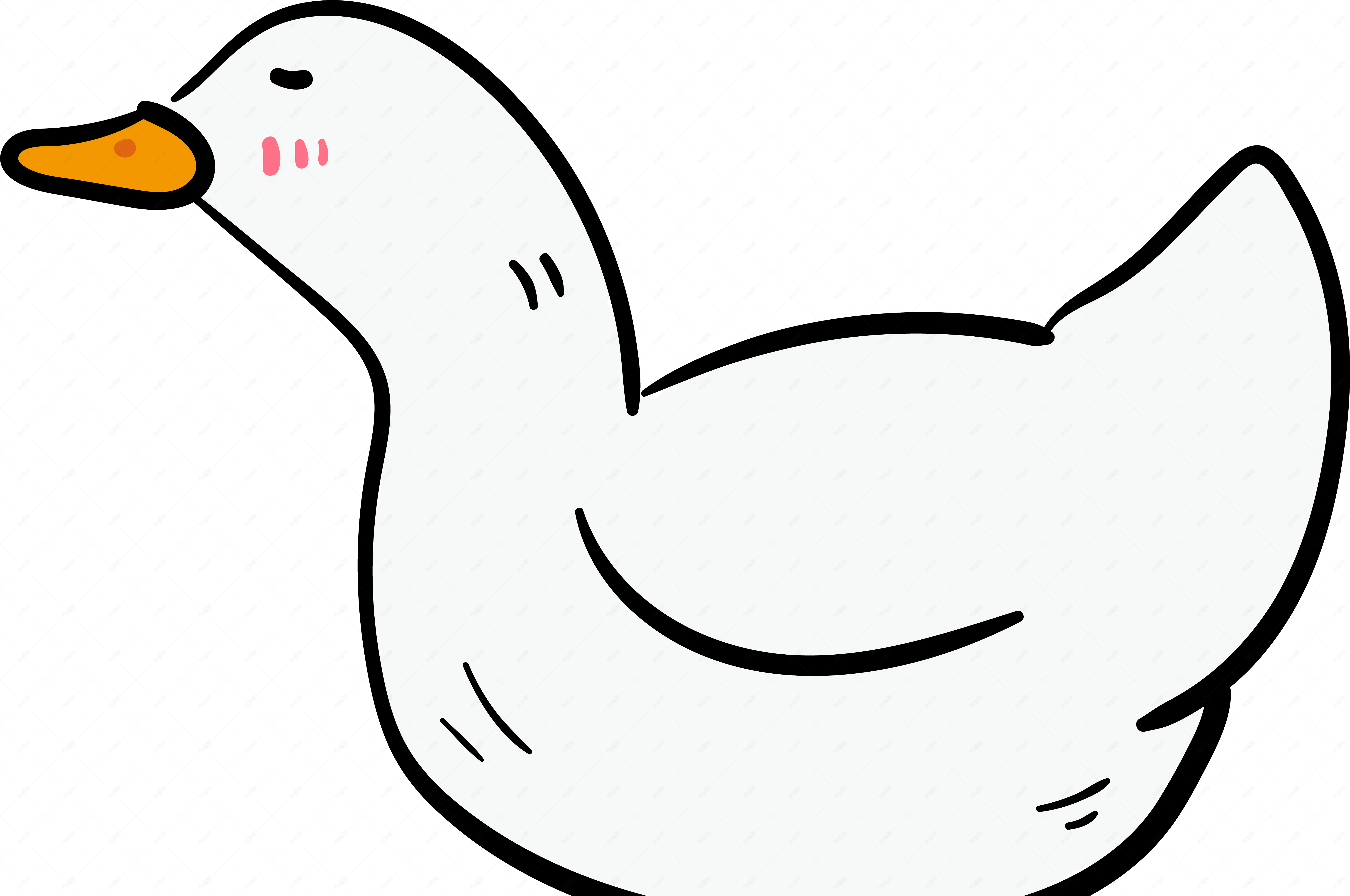 手绘网红亲我一口鸭表情包