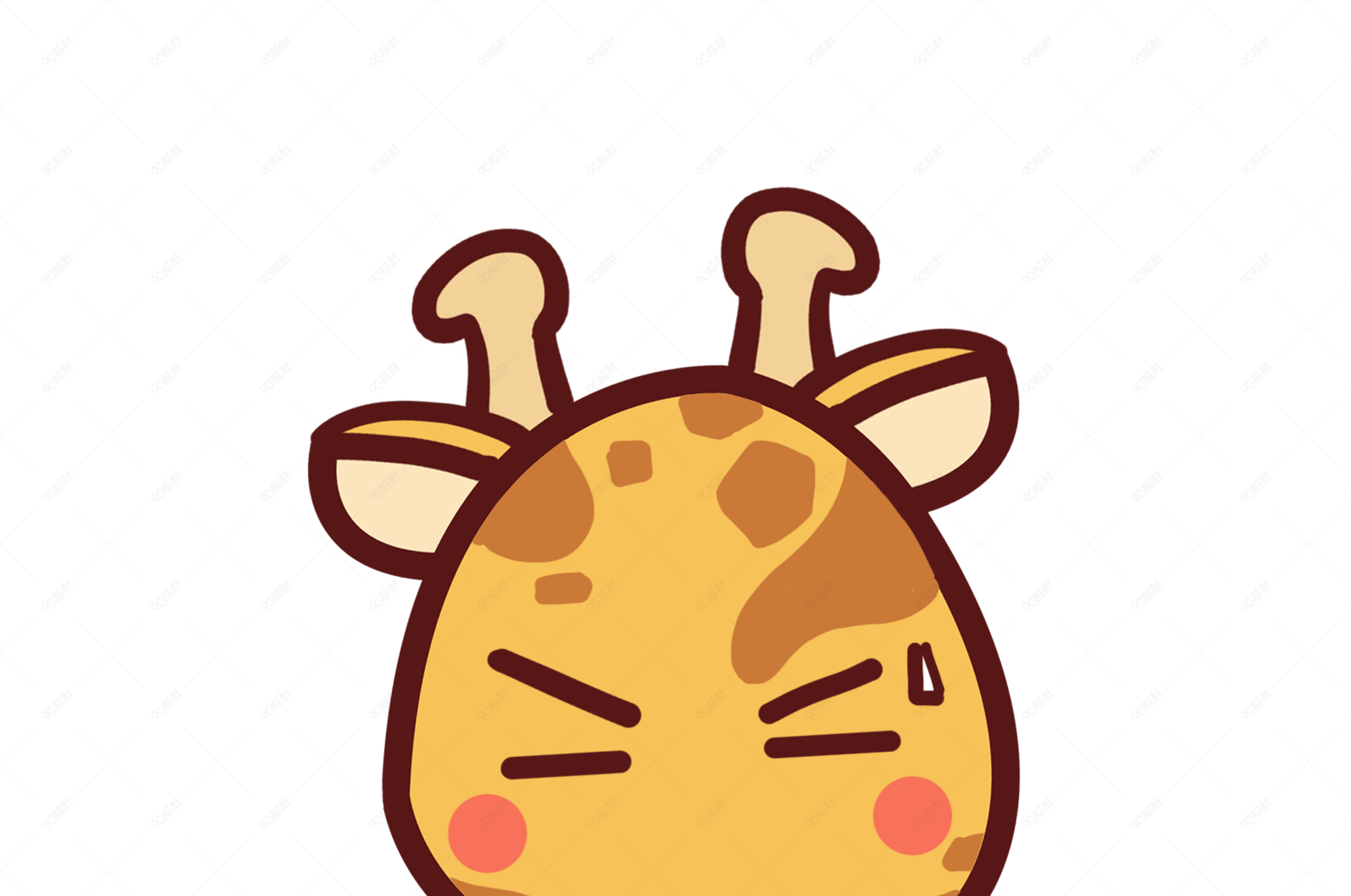 小鹿q版卡通角色动物形象聊天表情包流汗