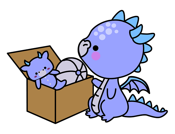 手绘插画q版可爱的小飞龙