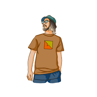 休闲日系大叔手绘小清新