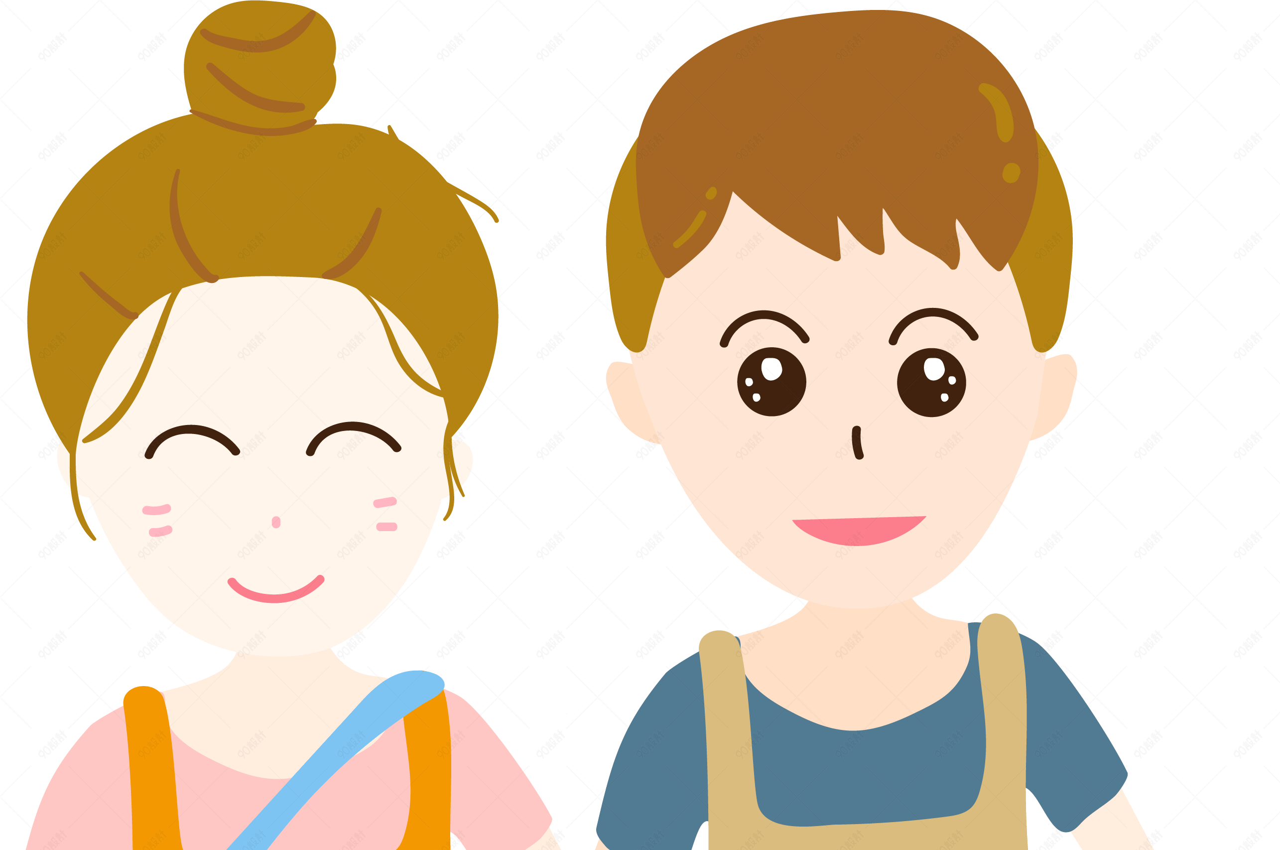 可爱情侣逛街买买买免抠素材