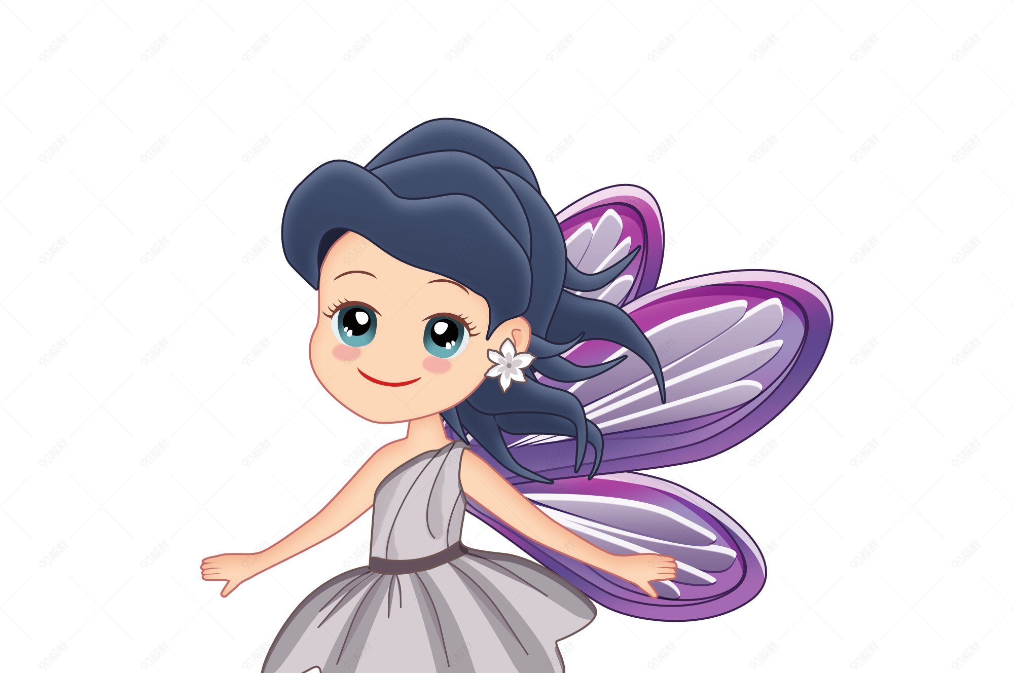 蝴蝶仙子梦幻卡通素材