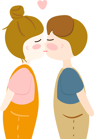 呆萌青涩接吻kiss情侣