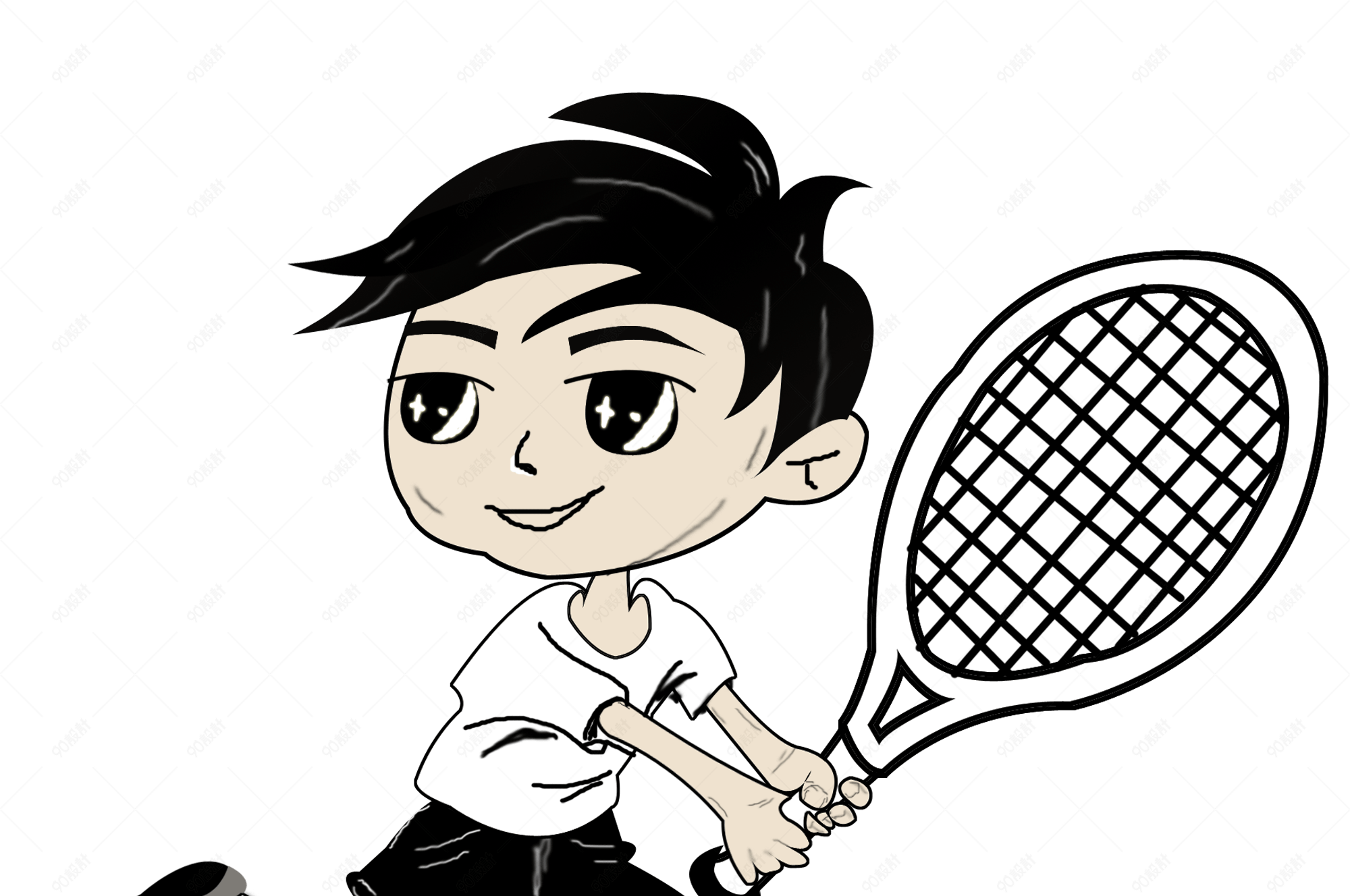 穿着运动服的网球小王子png图