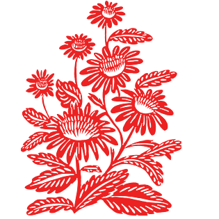 红色剪纸风花卉免扣素材pngpsd2000*2000狗年窗花剪纸pngpsd2000*2000