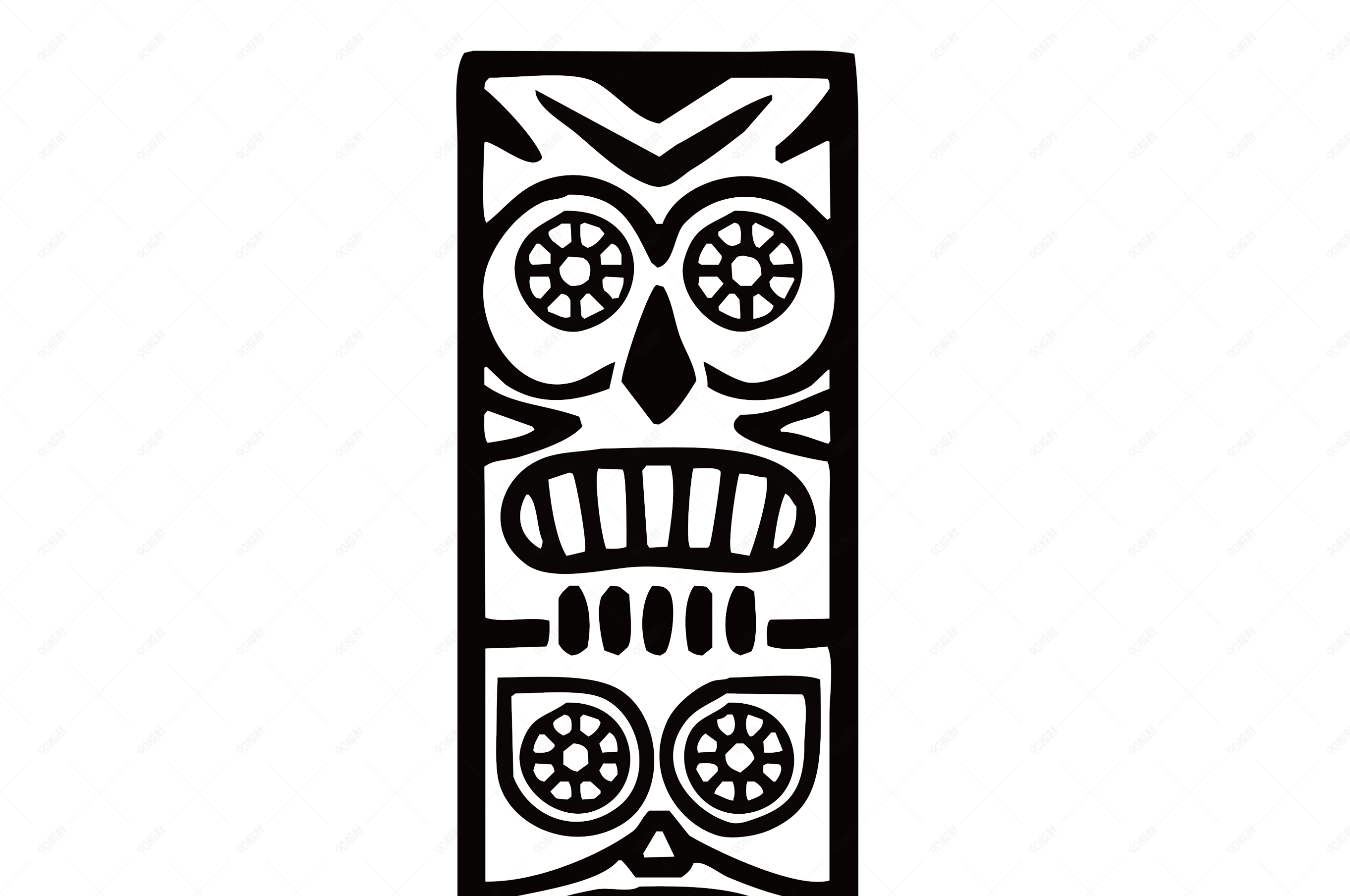 涂鸦风格三层图腾柱