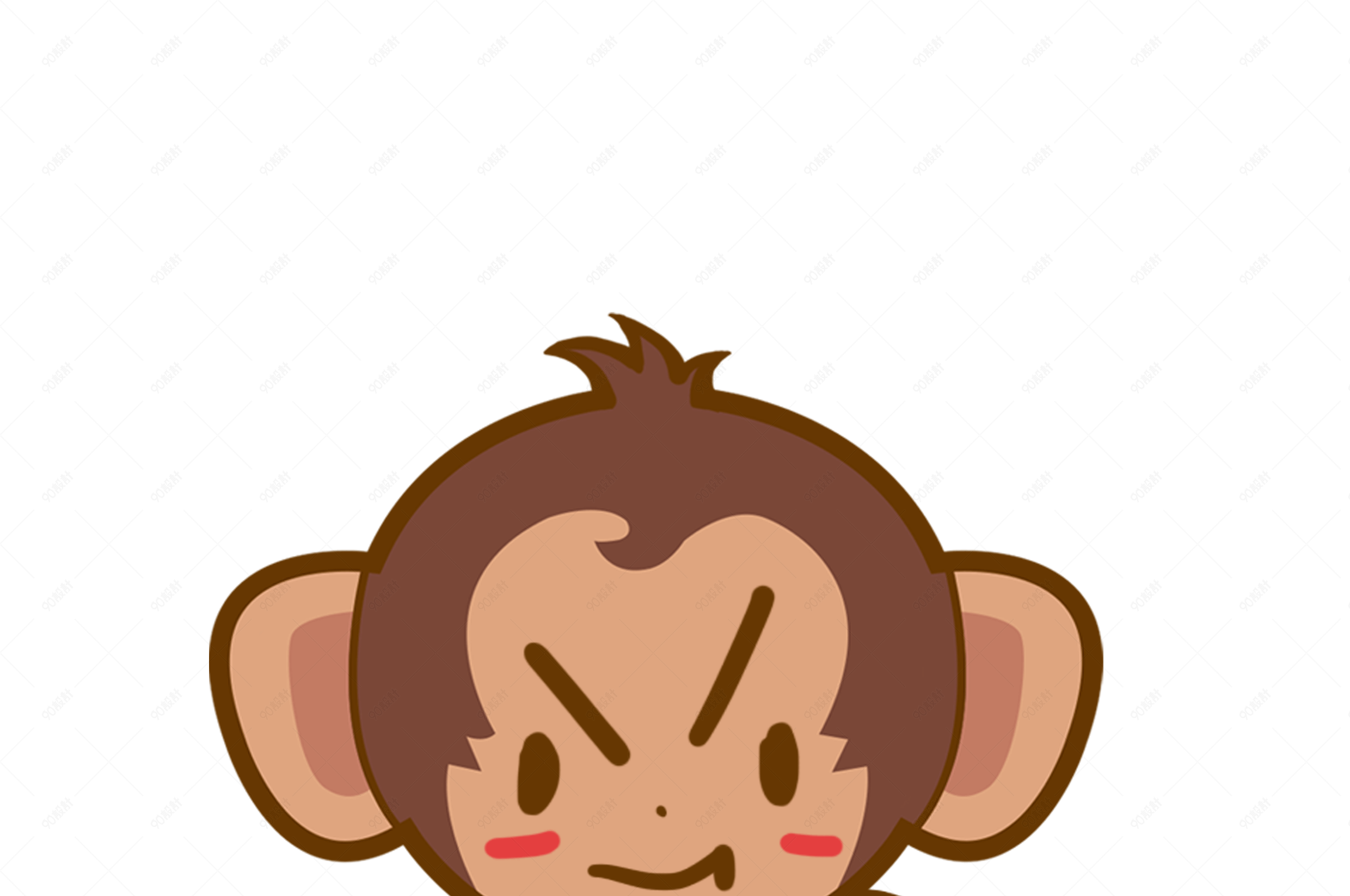 猴子大耳猴q版卡通角色动物形象聊天表情包怒火