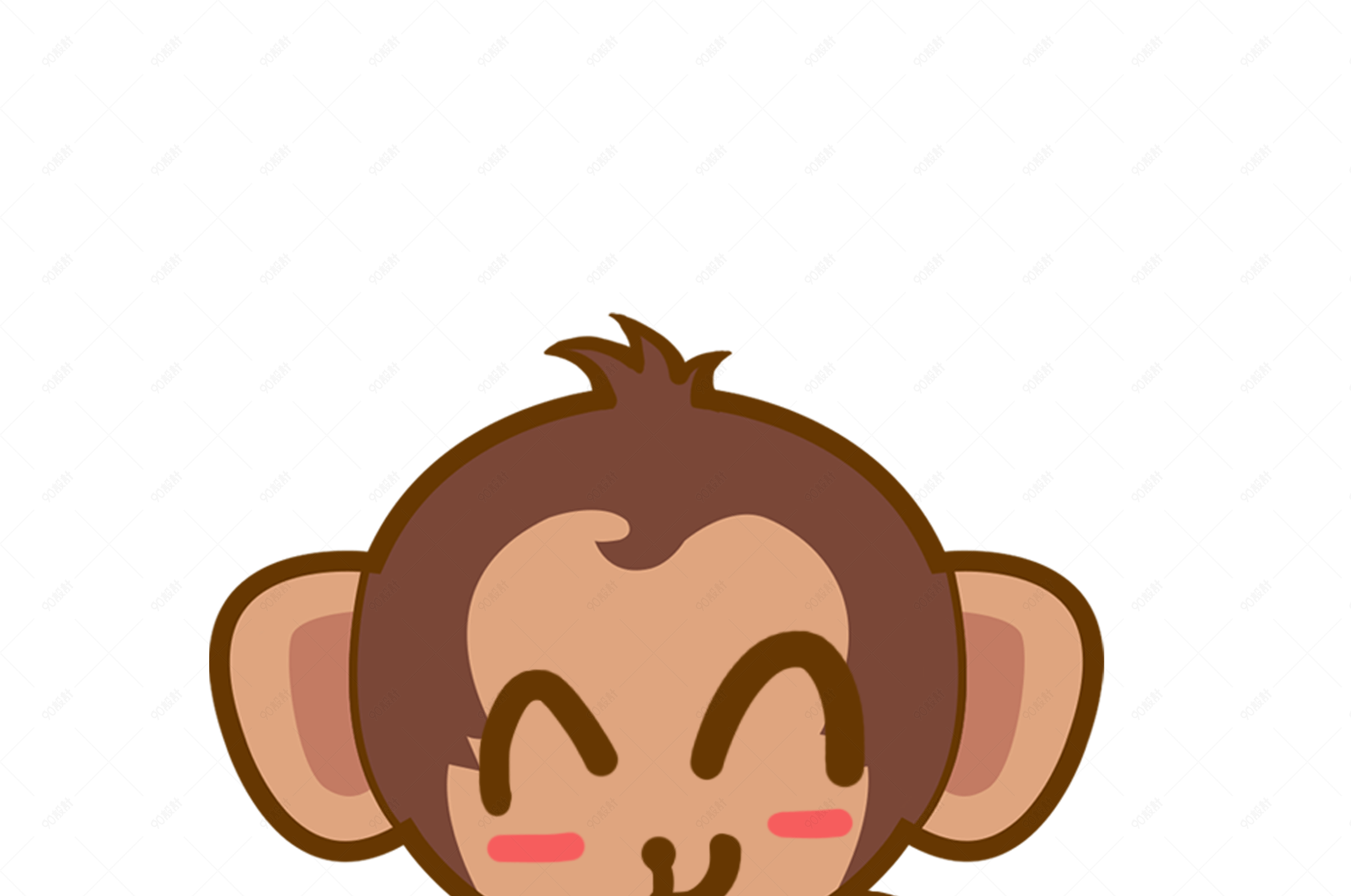 猴子大耳猴q版卡通角色动物形象聊天表情包开心