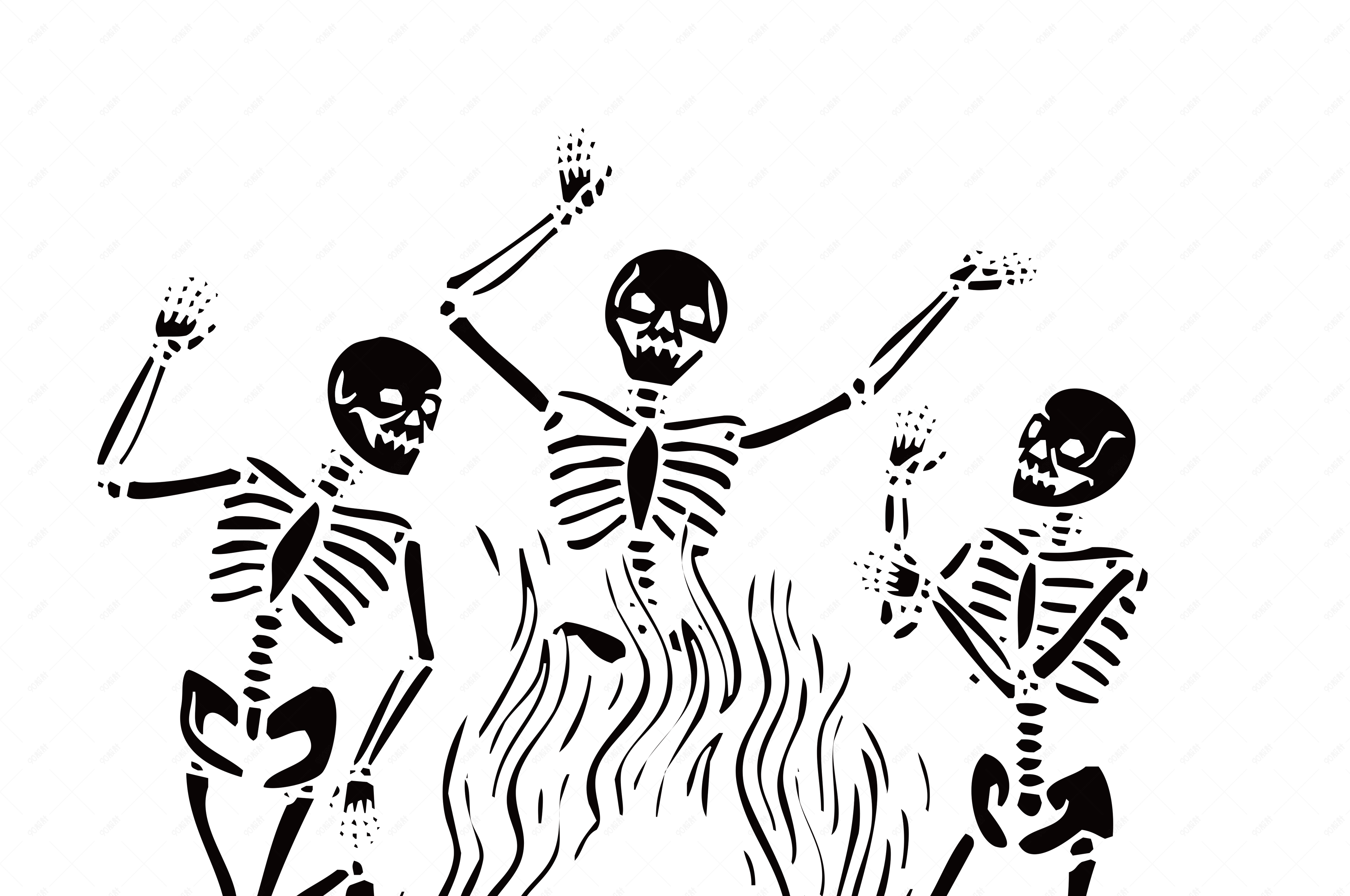 万圣节跳舞的骷髅人