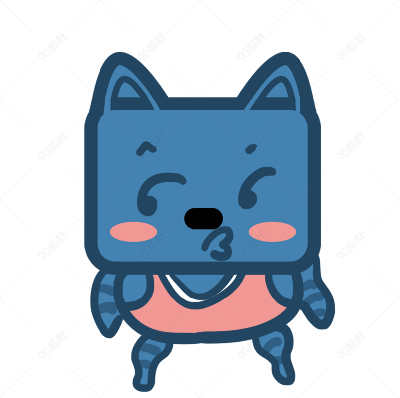 小猫方脸猫q版卡通角色动物形象聊天表情包闲
