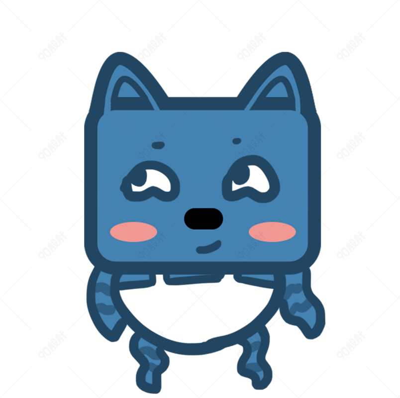 小猫方脸猫q版卡通角色动物形象聊天表情包悄悄地