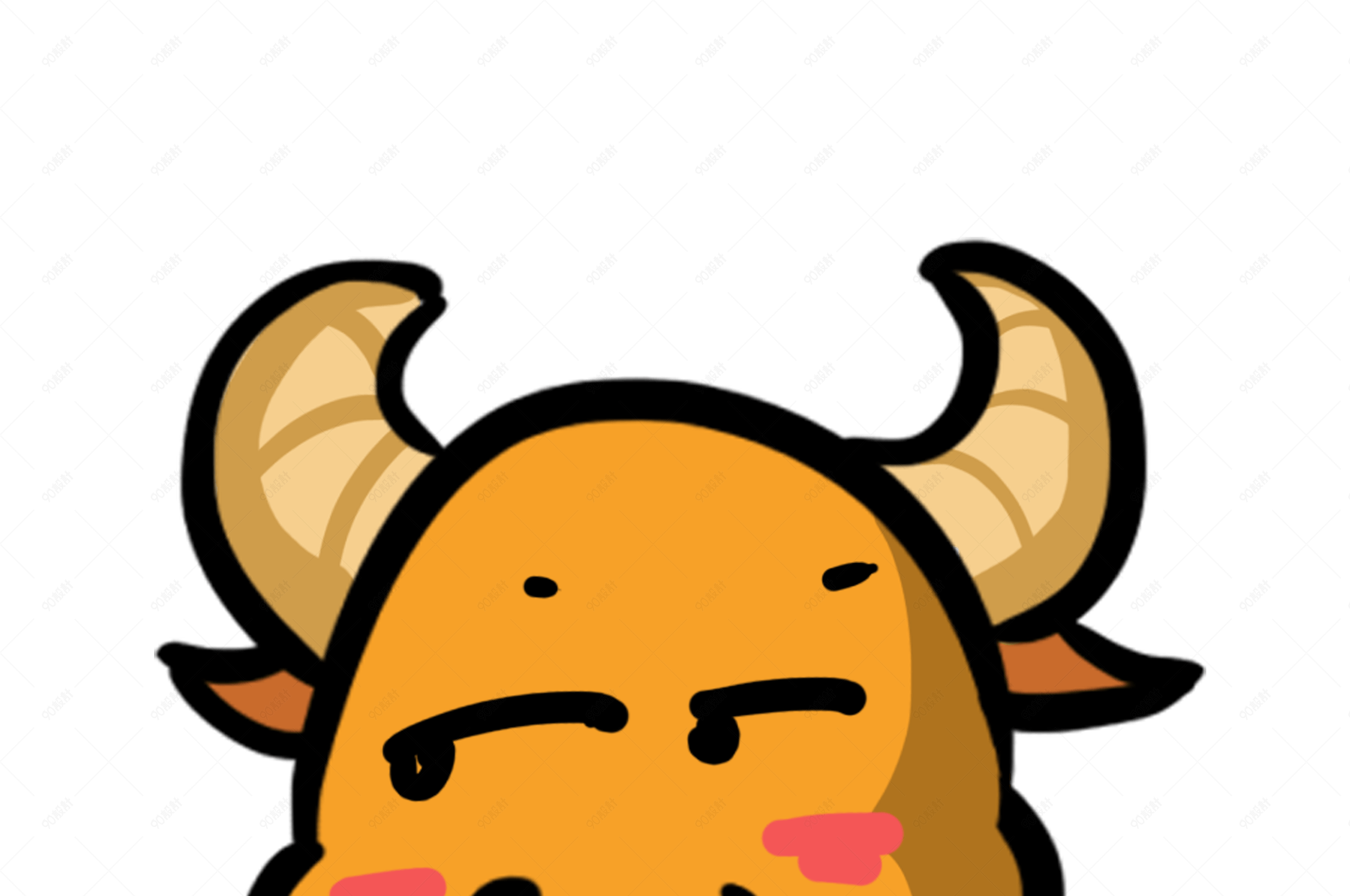 小牛q版卡通角色动物形象聊天表情包哼小曲