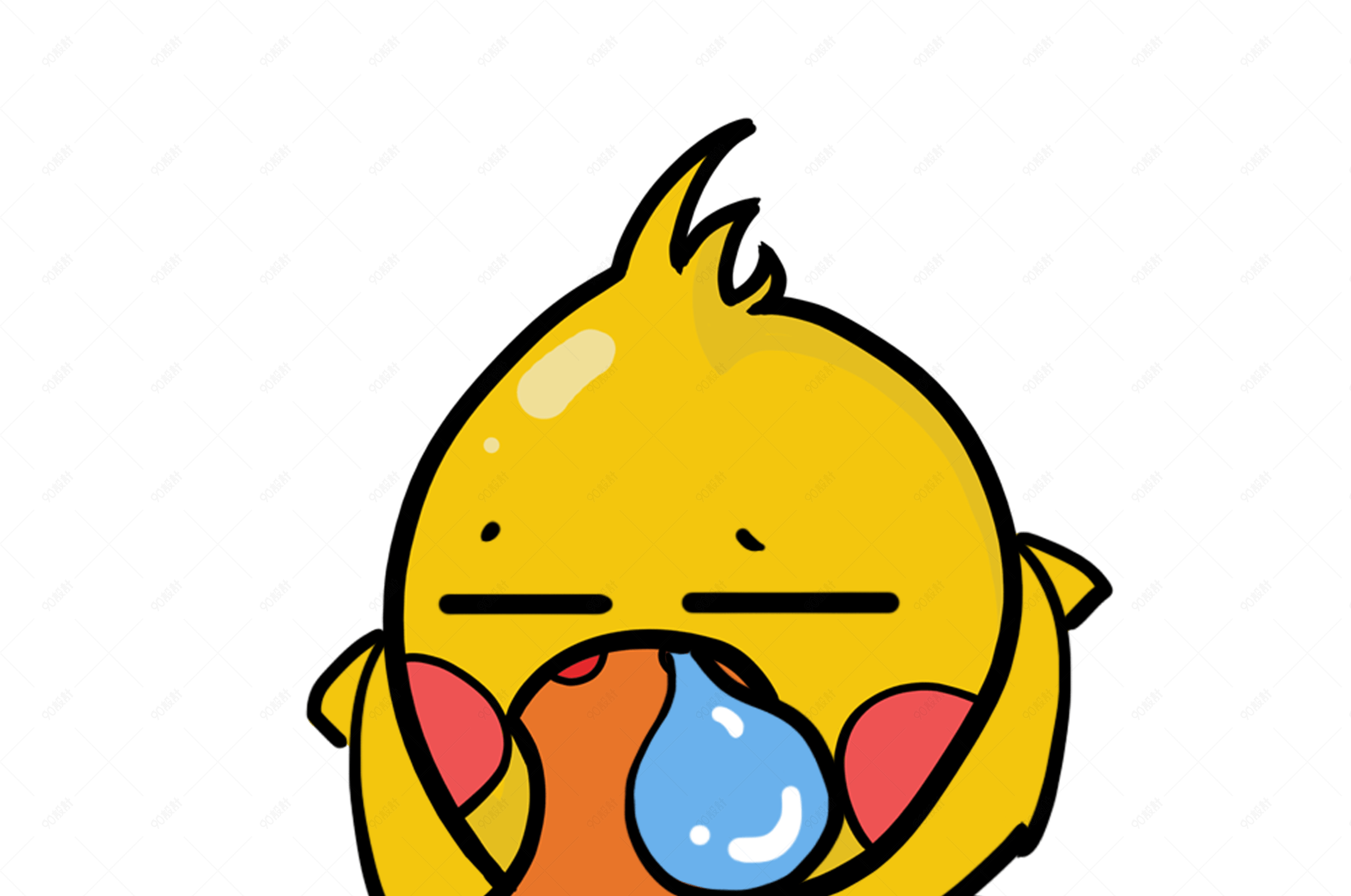 小鸭肥鸭q版卡通角色动物形象聊天表情包睡觉