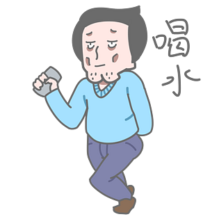 喝水搞笑怪物插画pngpsd2000*2000手绘黑白线条杯子素材pngpsd2000*