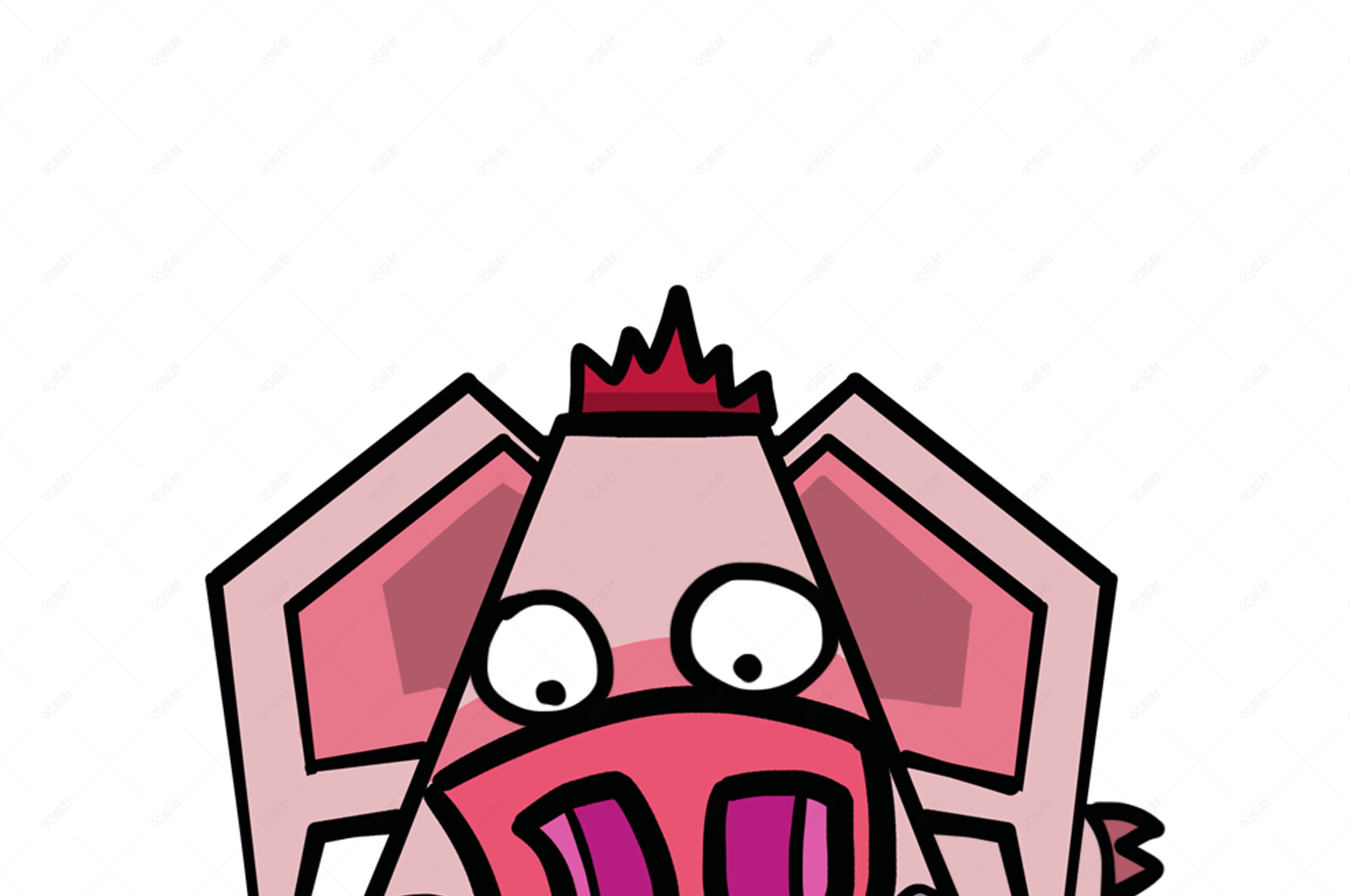 野猪q版卡通角色动物形象聊天表情包惊吓