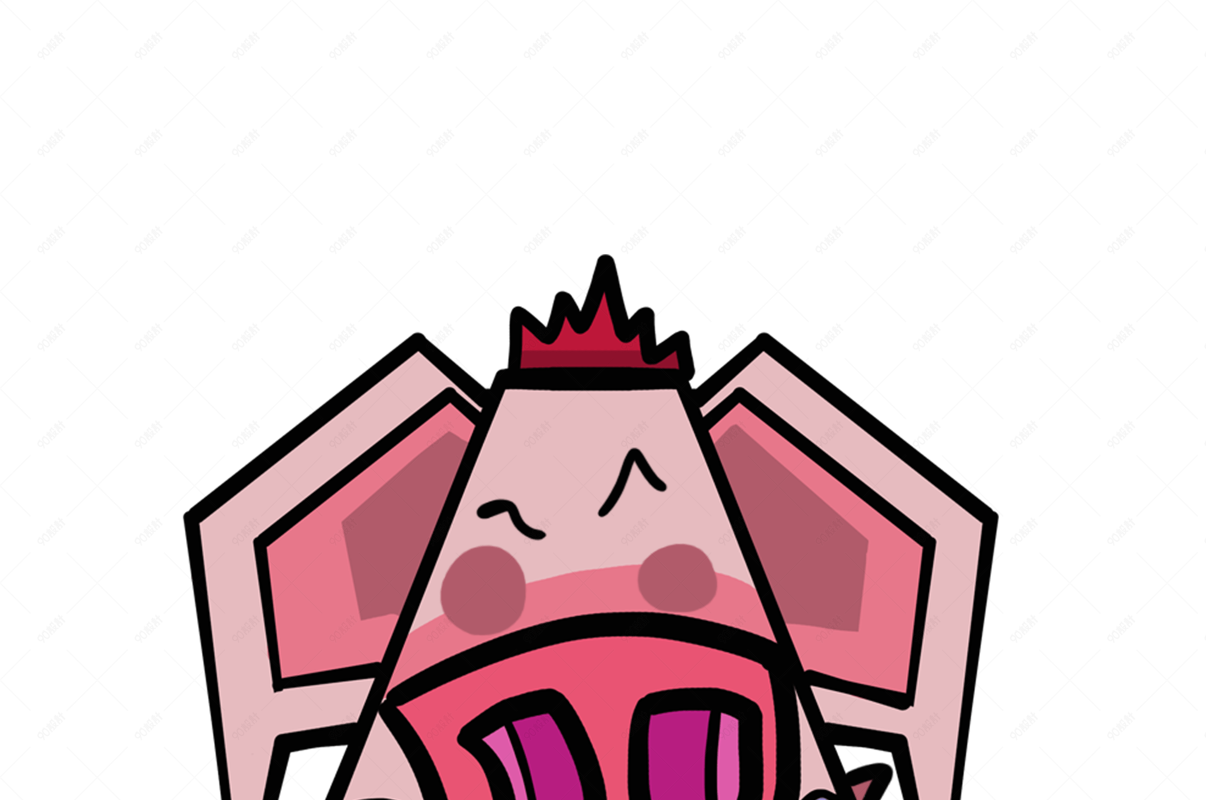 野猪q版卡通角色动物形象聊天表情包惊讶