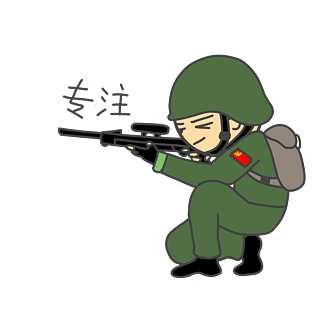 军人表情专注插画