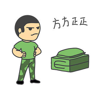 军人表情方方正正插画