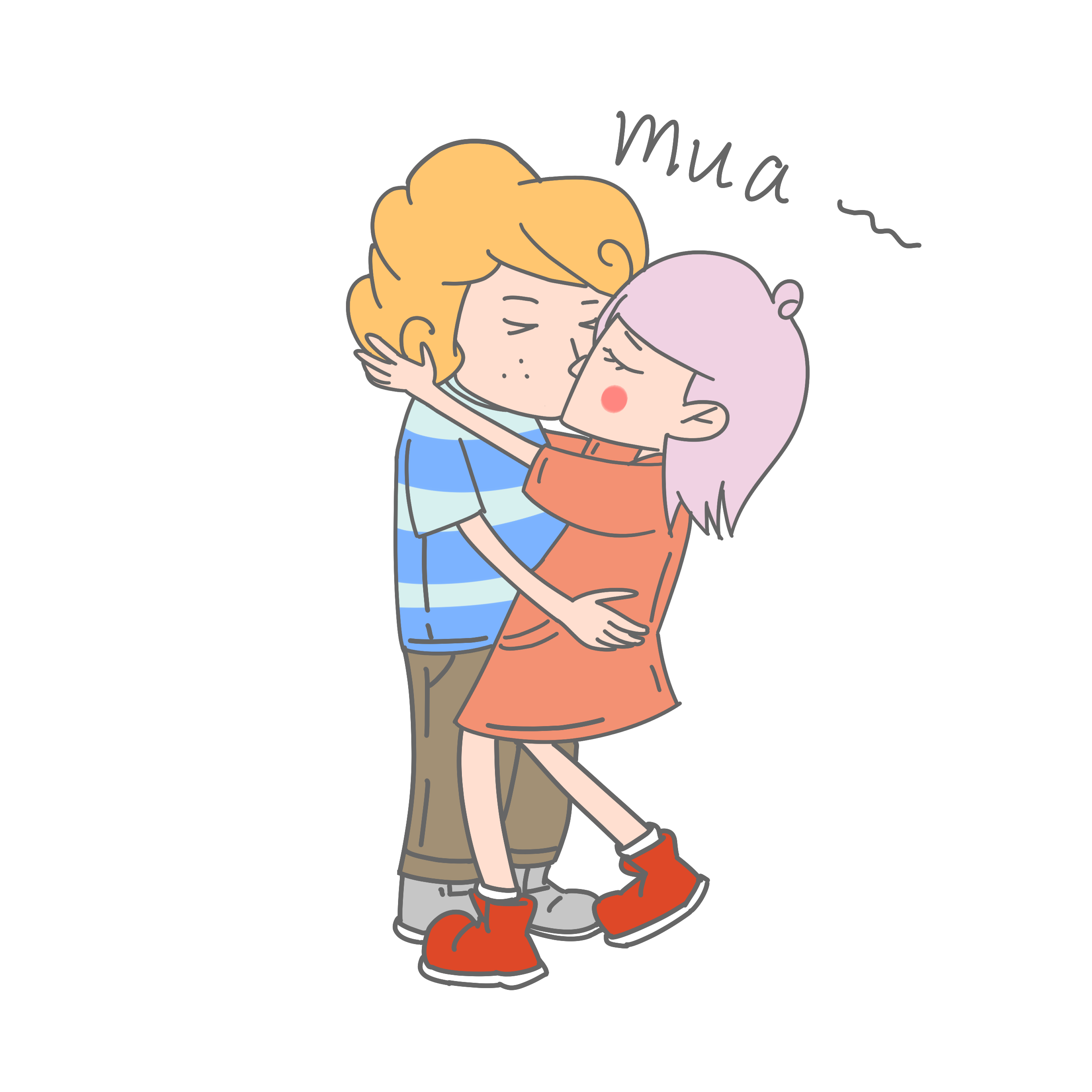 七夕爱情情侣亲亲表情包