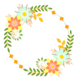 暖色系花环免抠图