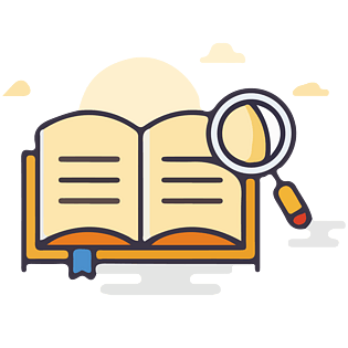 卡通扁平化ui翻阅字典翻开书本知识书籍图标矢量图