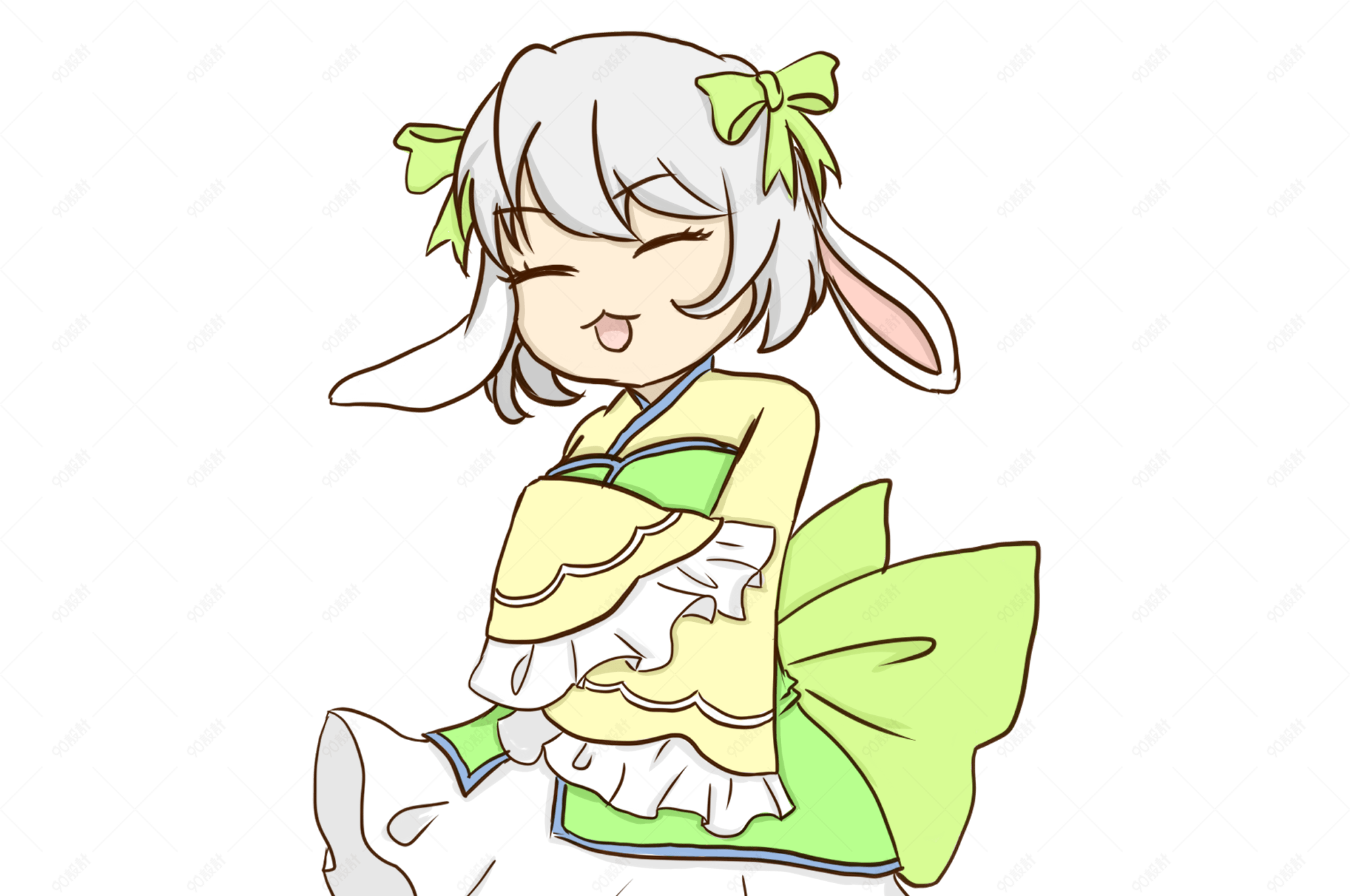 中秋节拟人可爱玉兔