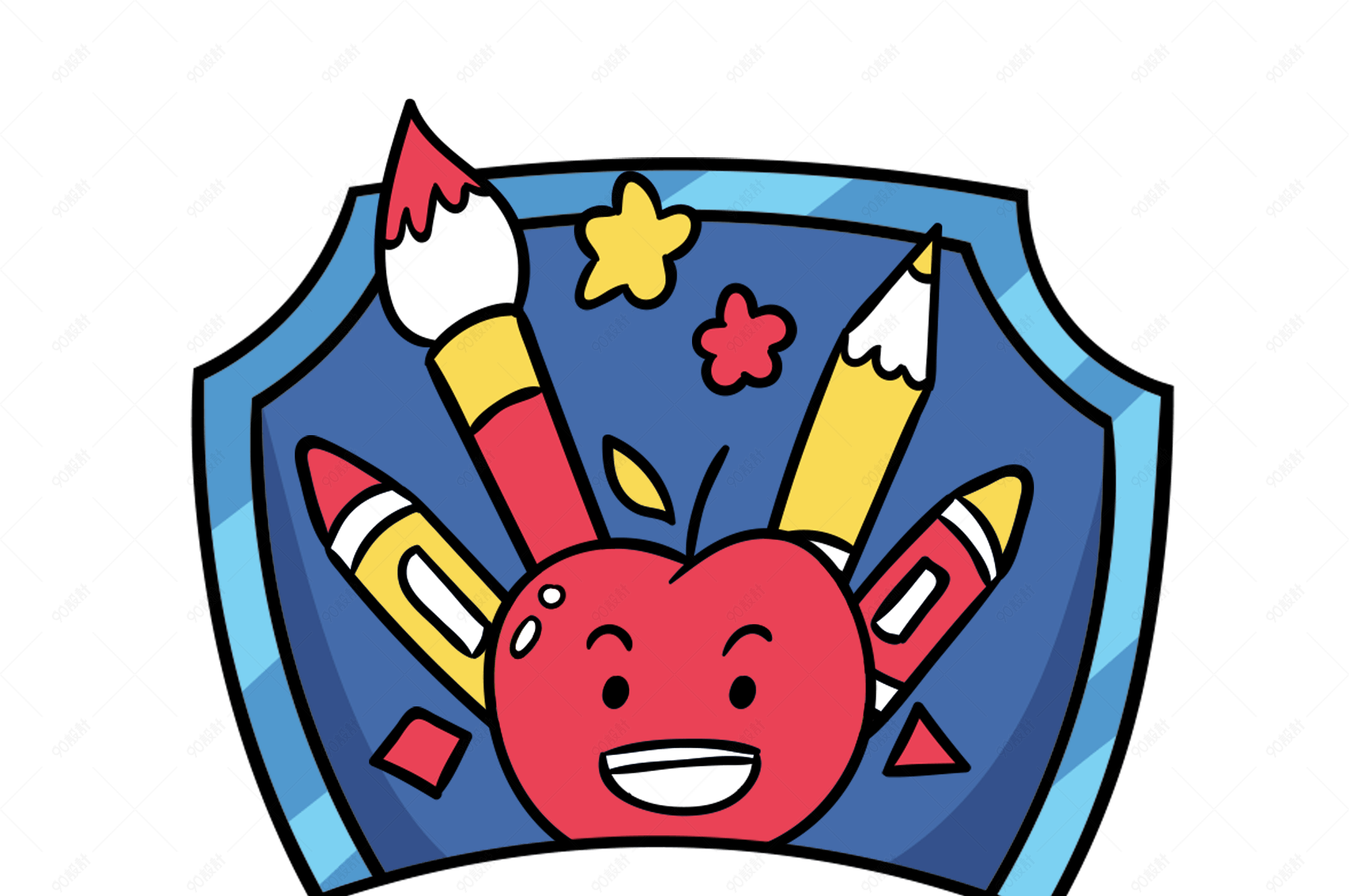 开学学校绘画用品标题边框装饰