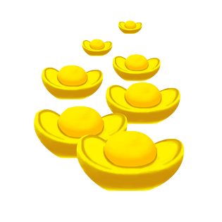 金元宝矢量手绘装饰素材