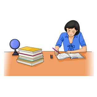 教师节老师埋头辛勤工作插画