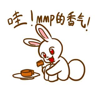 中秋表情香气小兔子插画