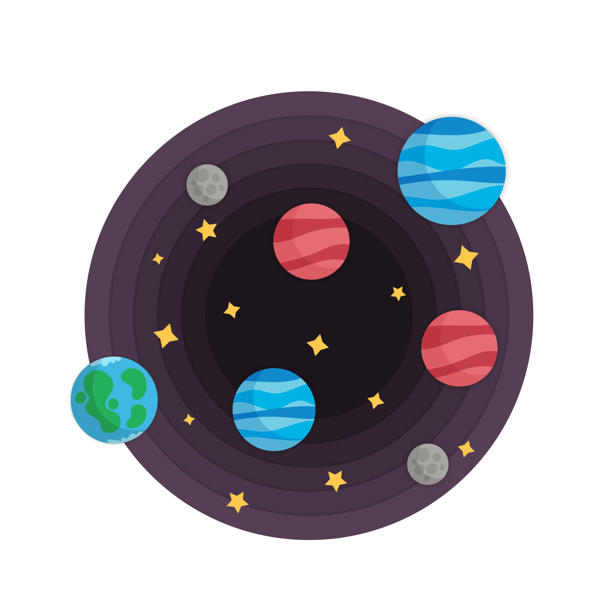 宇宙银河系黑洞星球装饰插画